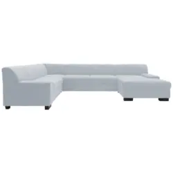 Wohnlandschaft in Webstoff Pastellblau