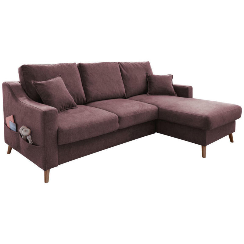 Ecksofa in Struktur Bordeaux