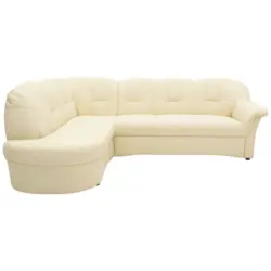 Ecksofa in Lederlook Beige