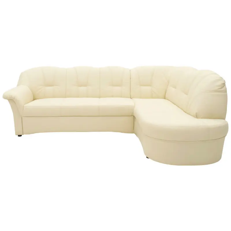 Ecksofa in Lederlook Beige