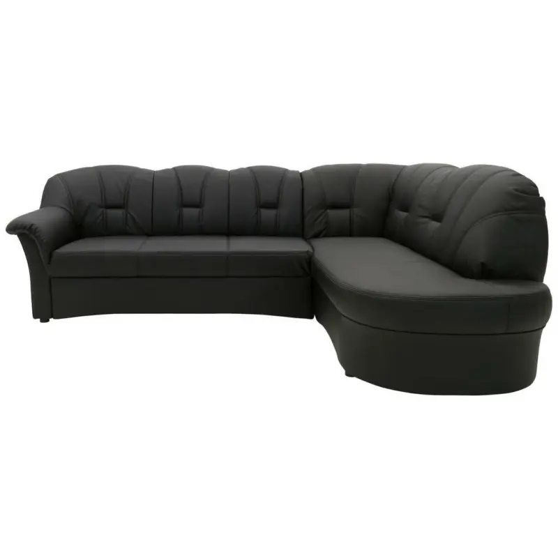 Ecksofa in Lederlook Schwarz