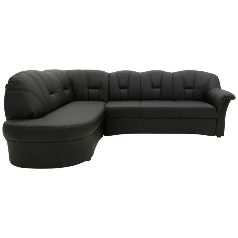 Ecksofa in Lederlook Schwarz