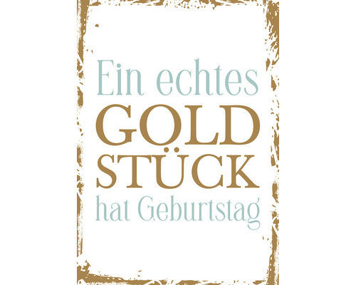 Postkarte Ein echtes Goldstück hat Geburtstag 10,5x14,8 cm