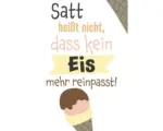Hornbach Postkarte Satt heißt nicht, dass kein Eis mehr reinpasst! 10,5x14,8 cm