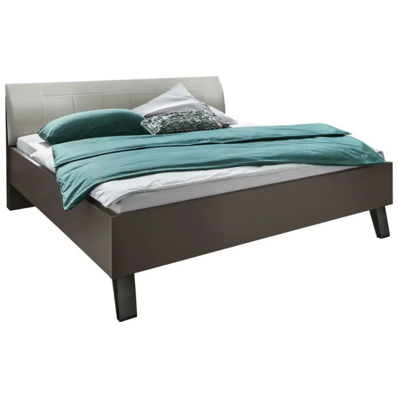 Bett 180/200 cm in Schieferfarben, Hellgrau, Graubraun