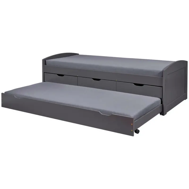 Ausziehbett 90/200 cm in Grau