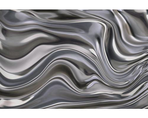 Fototapete Vlies 2240-10 Elle Decoration 2 Welle silber 8-tlg. 400 x 270 cm