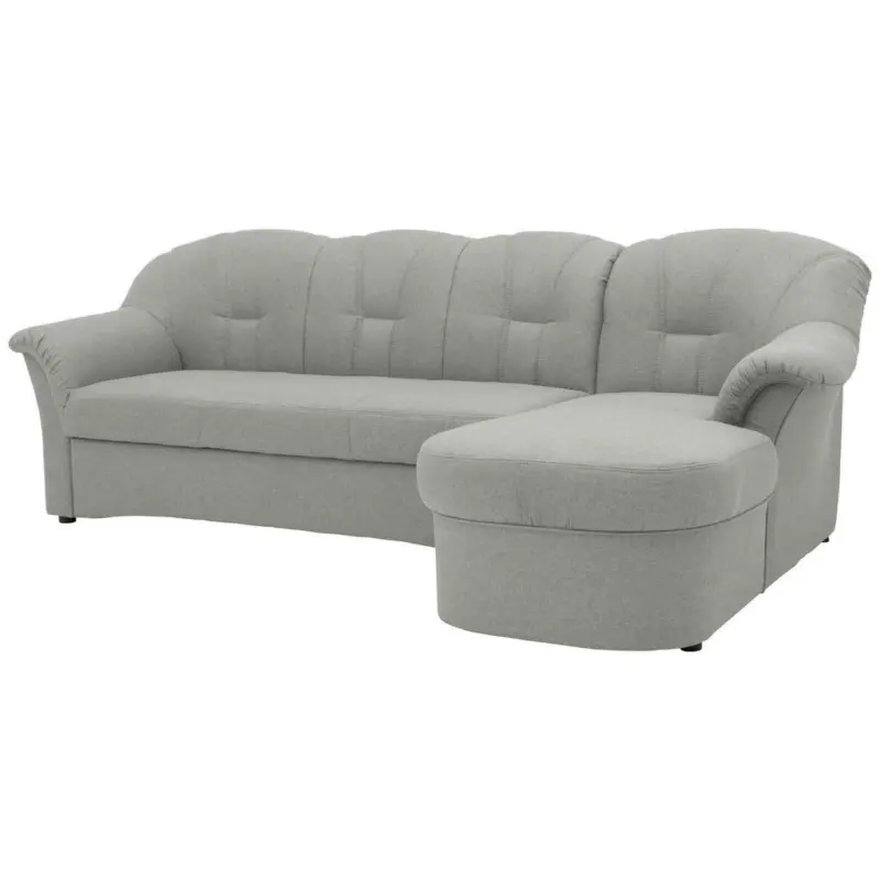 Ecksofa in Webstoff Silberfarben