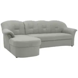 Ecksofa in Webstoff Silberfarben