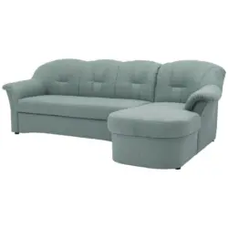 Ecksofa in Webstoff Hellblau