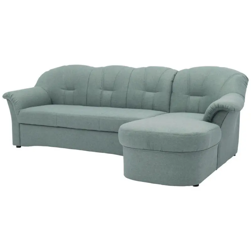 Ecksofa in Webstoff Hellblau