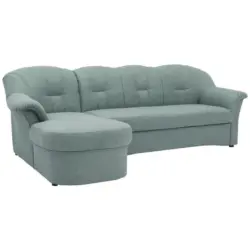 Ecksofa in Webstoff Hellblau