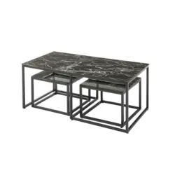 Couchtisch in Metall, Glas 120/50/60 cm