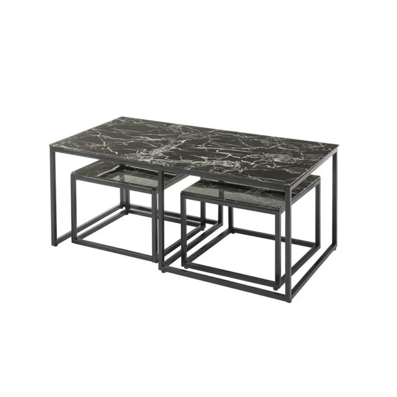 Couchtisch in Metall, Glas 120/50/60 cm