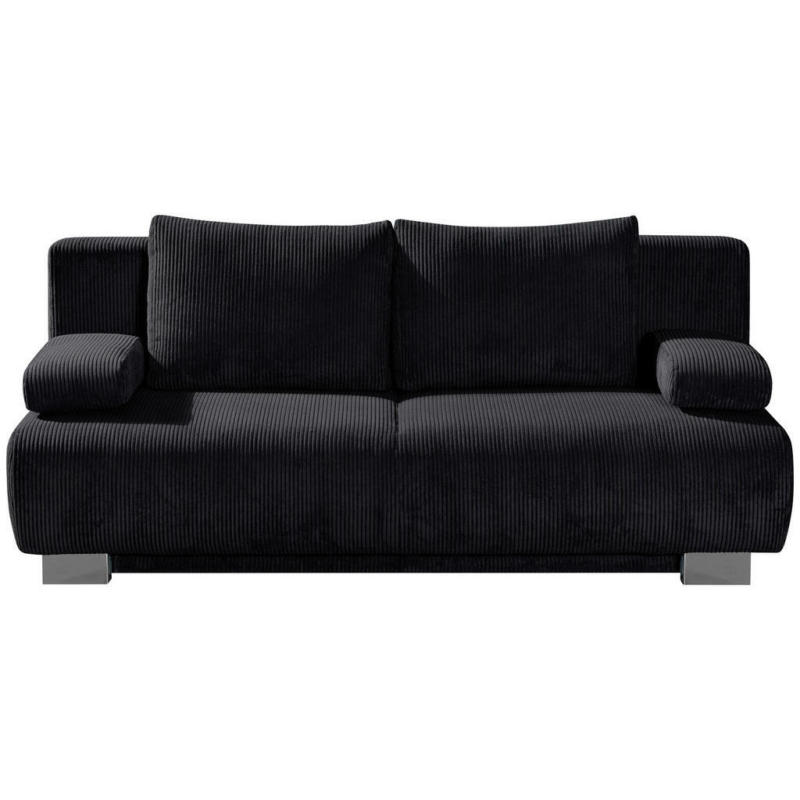 Schlafsofa in Kord Schwarz