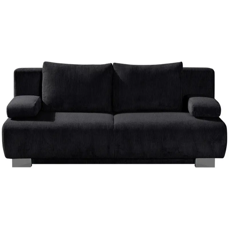 Schlafsofa in Kord Schwarz