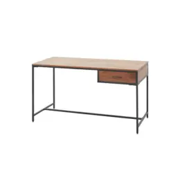 Schreibtisch 140/60/79 cm in Schwarz, Akaziefarben