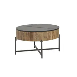 Couchtisch in Holz, Metall 84/84/49 cm