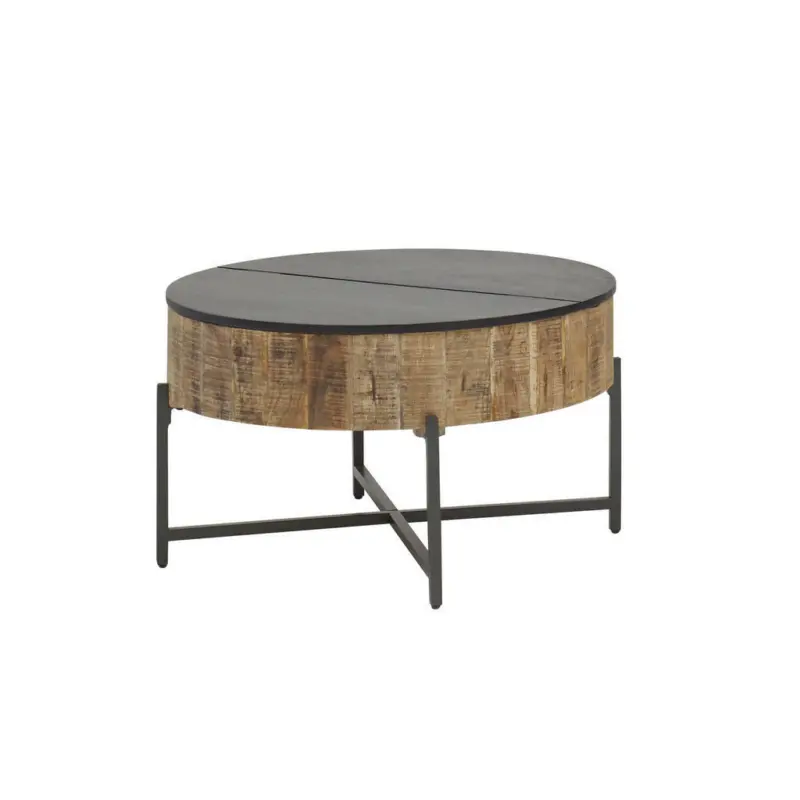 Couchtisch in Holz, Metall 84/84/49 cm