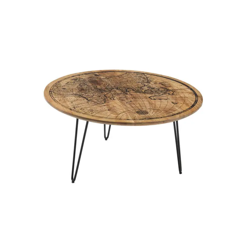 Couchtisch in Holz, Metall 90/90/46 cm