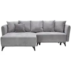 Ecksofa in Chenille Grau