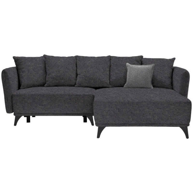 Ecksofa in Chenille Dunkelgrau