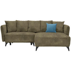 Ecksofa in Chenille Dunkelgrau