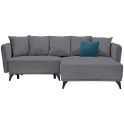 Ecksofa in Chenille Dunkelgrau