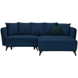 Ecksofa in Chenille Blau