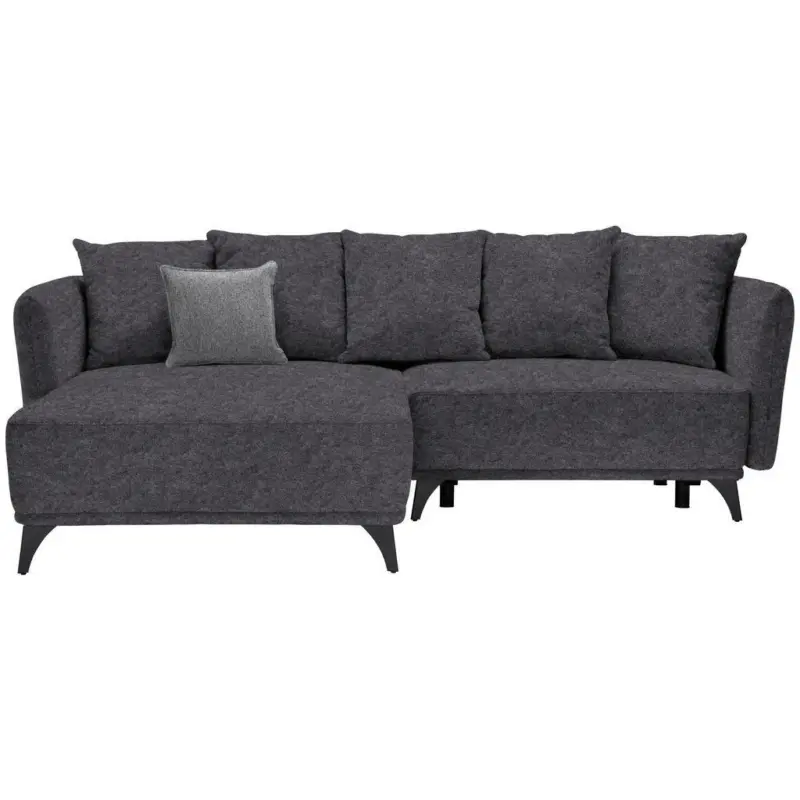 Ecksofa in Chenille Dunkelgrau