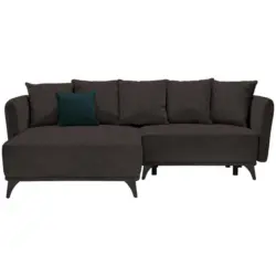 Ecksofa in Chenille Braun