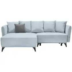 Ecksofa in Chenille Türkis