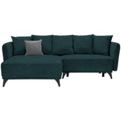 Ecksofa in Chenille Dunkelgrün