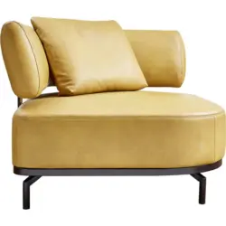 Sessel in Echtleder Dunkelgelb