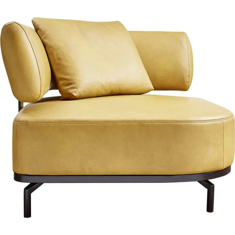 Sessel in Echtleder Dunkelgelb