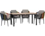 Hornbach Gartenmöbelset acamp manhattan c acaplan 4 -Sitzer bestehend aus: 4x Sessel mit Lehne, Tisch Aluminium Polyrattan anthrazit grau stapelbar