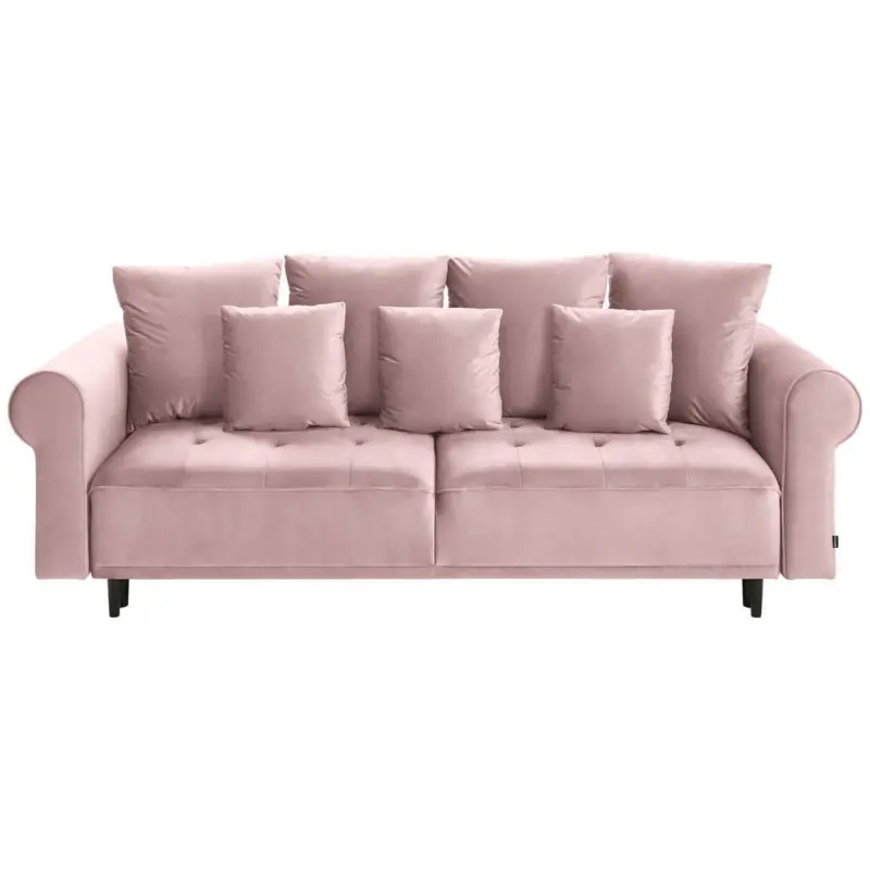Bigsofa in Samt Rosa