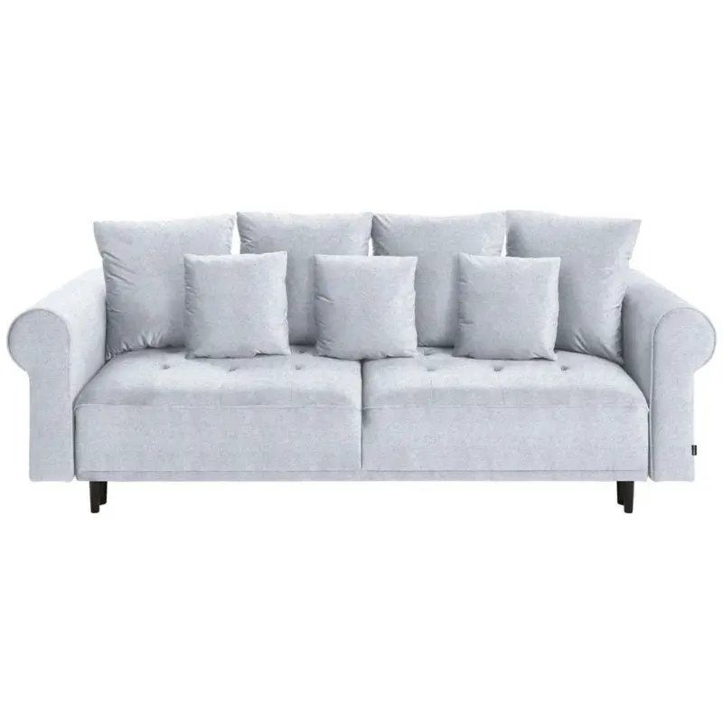 Bigsofa in Samt Hellgrau