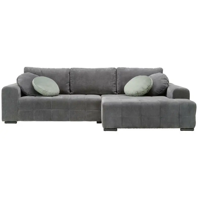 Ecksofa in Flachgewebe Dunkelgrau