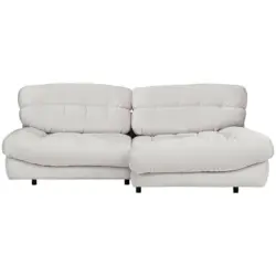 Ecksofa in Plüsch Weiß