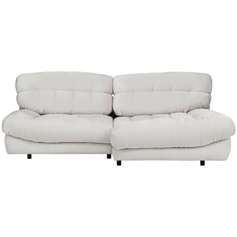 Ecksofa in Plüsch Weiß