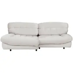 Ecksofa in Plüsch Weiß