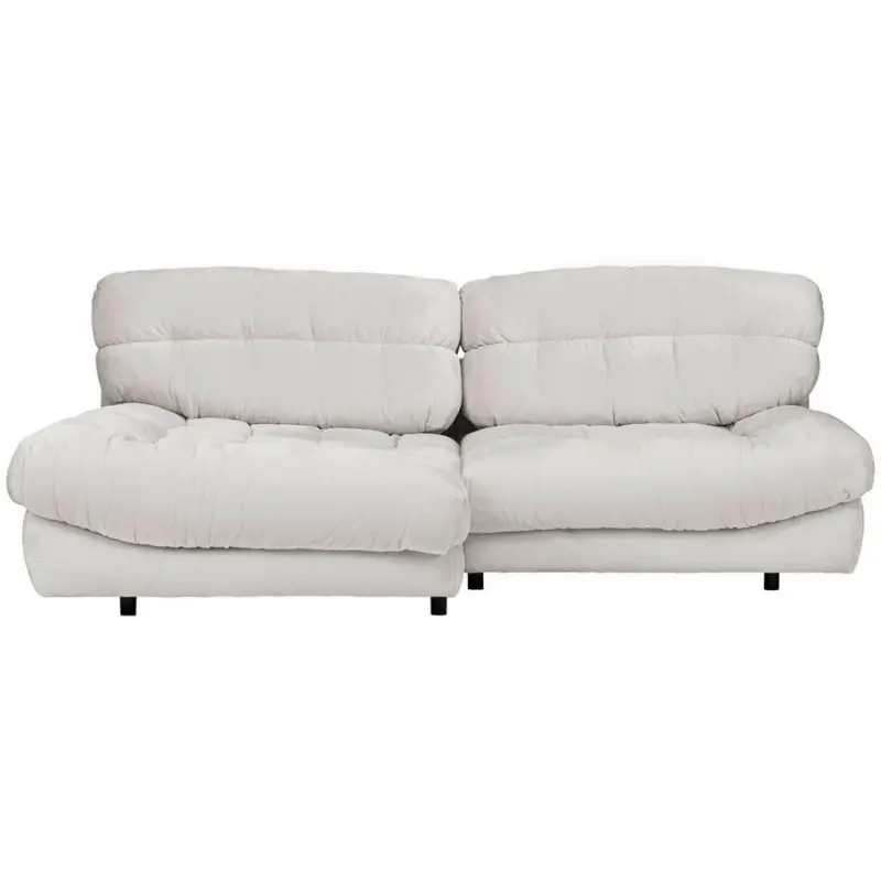 Ecksofa in Plüsch Weiß