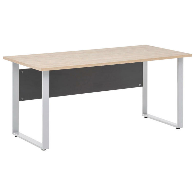 Schreibtisch 160/75/74 cm in Anthrazit, Eiche Bianco