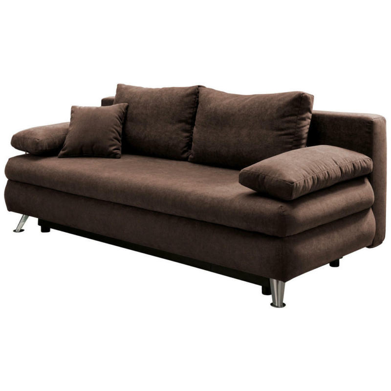 Schlafsofa in Mikrofaser Braun