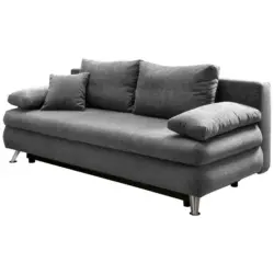 Schlafsofa in Velours Silberfarben