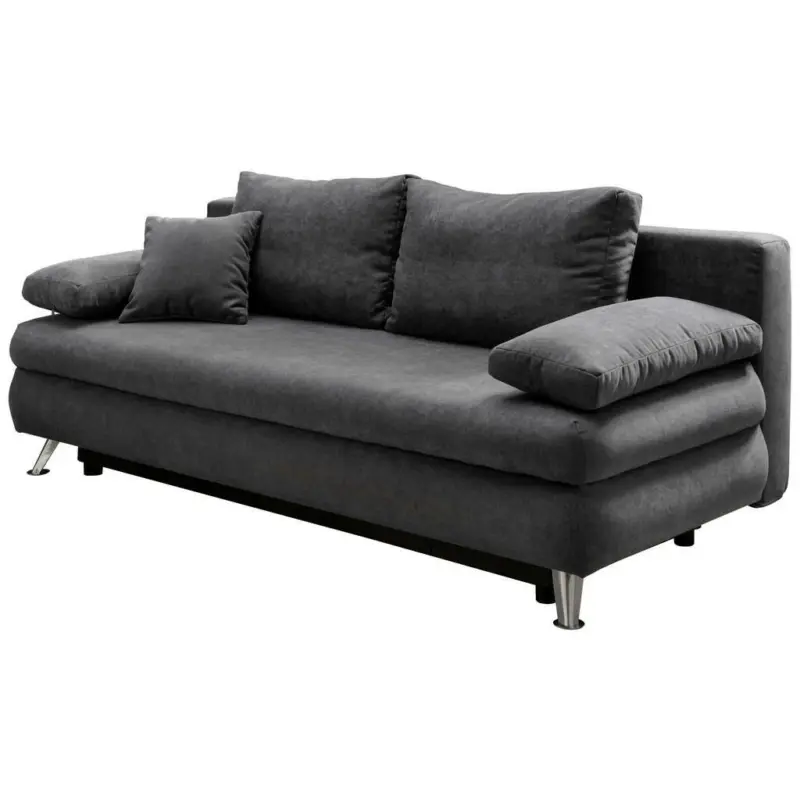 Schlafsofa in Mikrofaser Anthrazit