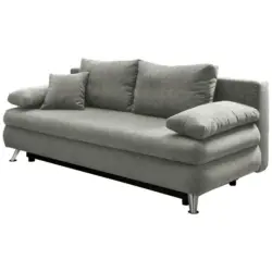 Schlafsofa in Mikrofaser Hellgrau
