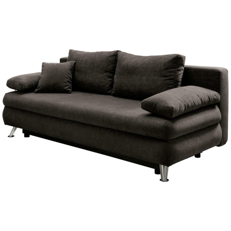 Schlafsofa in Mikrofaser Dunkelbraun