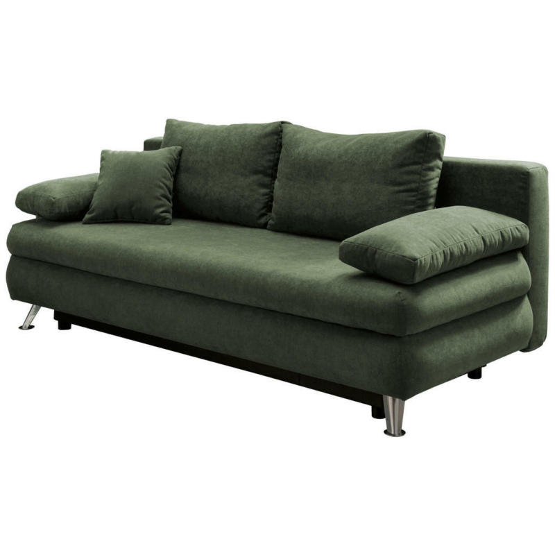 Schlafsofa in Velours Dunkelgrün